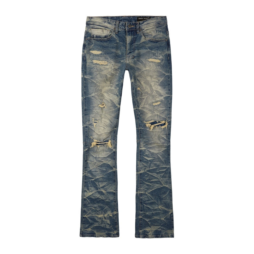 Smoke Rise Essential Stacked Denim Jeans - Hunter Blue