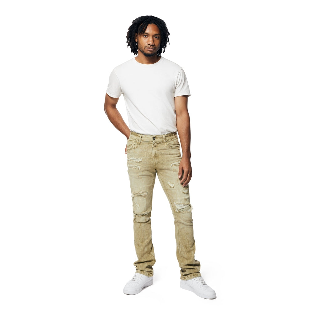 Smoke Rise Essential Stacked Denim Jeans - Light Oak