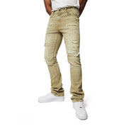 Smoke Rise Essential Stacked Denim Jeans - Light Oak