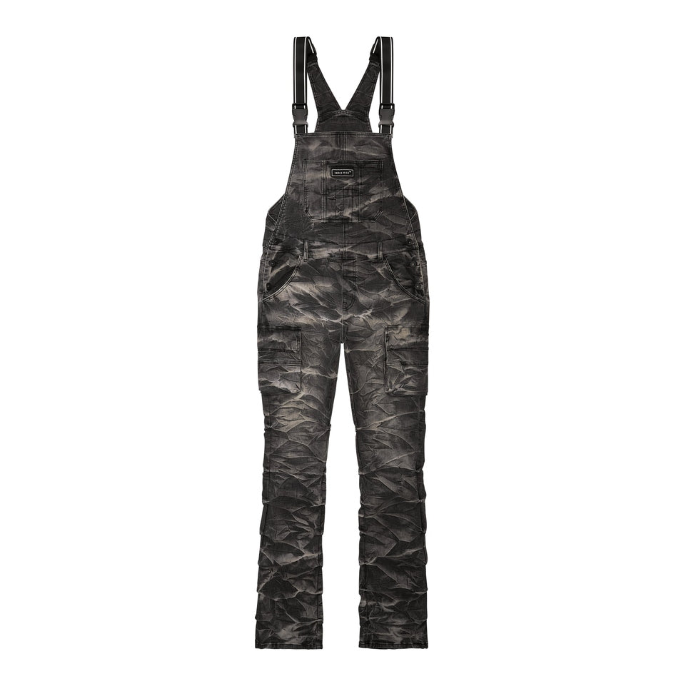 Smoke Rise Stacked Utility Denim Overalls - Gail Black