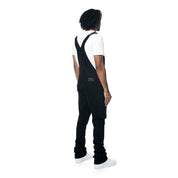 Smoke Rise Stacked Utility Denim Overalls - Jet Black