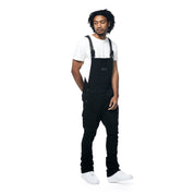 Smoke Rise Stacked Utility Denim Overalls - Jet Black