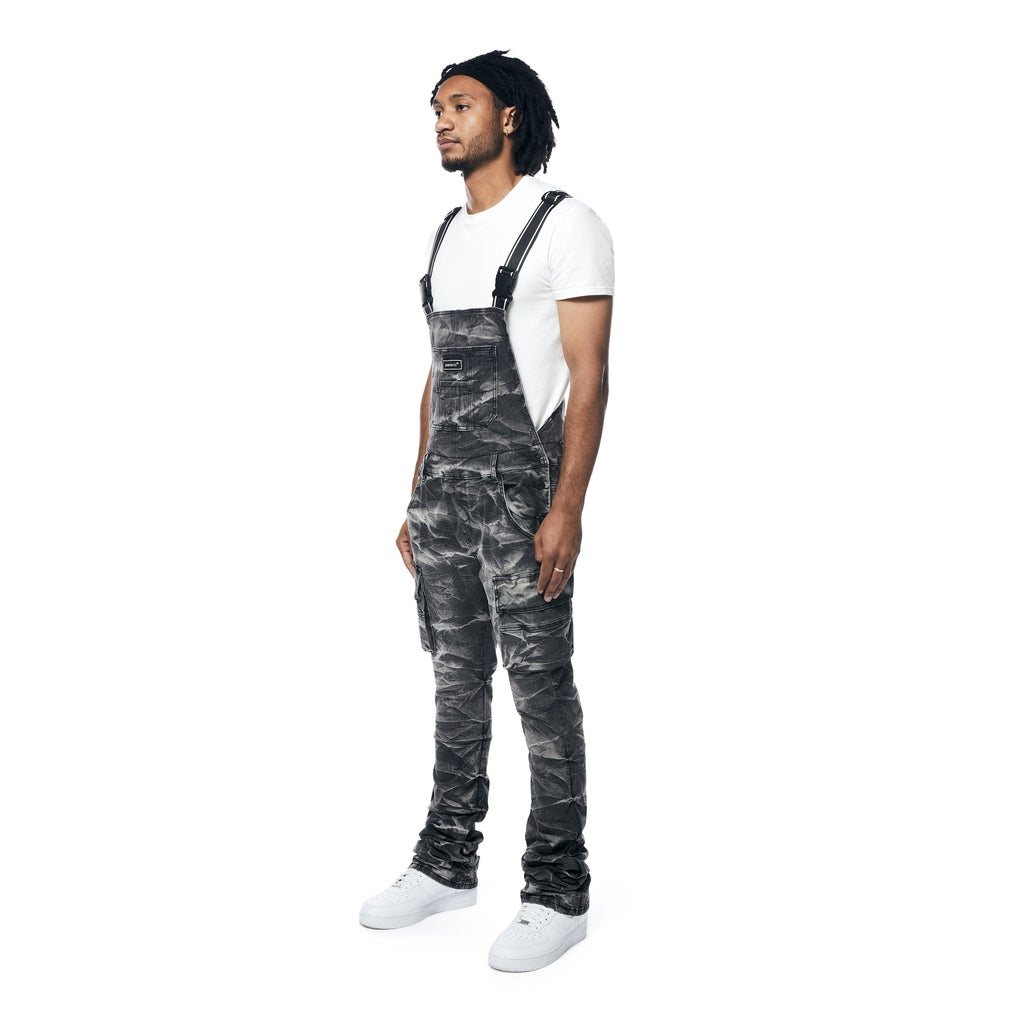 Smoke Rise Stacked Utility Denim Overalls - Gail Black