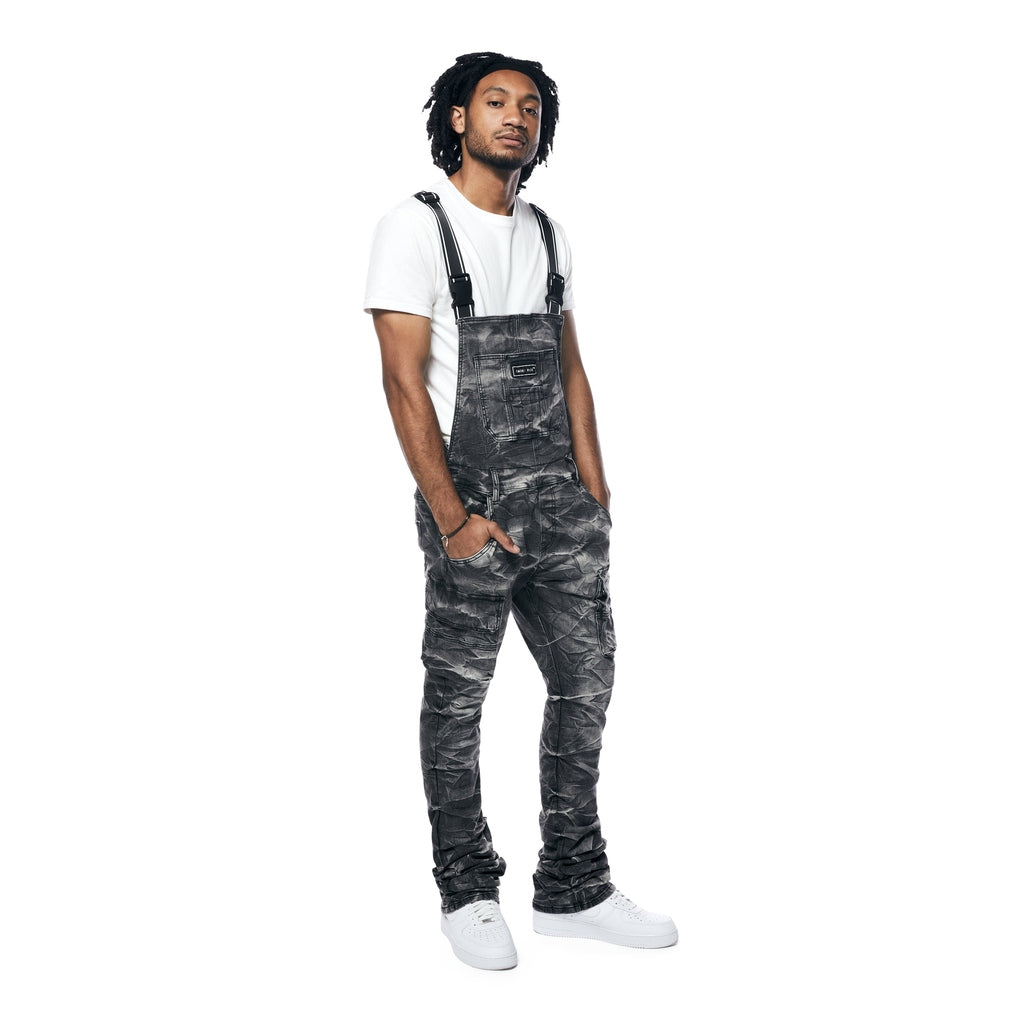 Smoke Rise Stacked Utility Denim Overalls - Gail Black