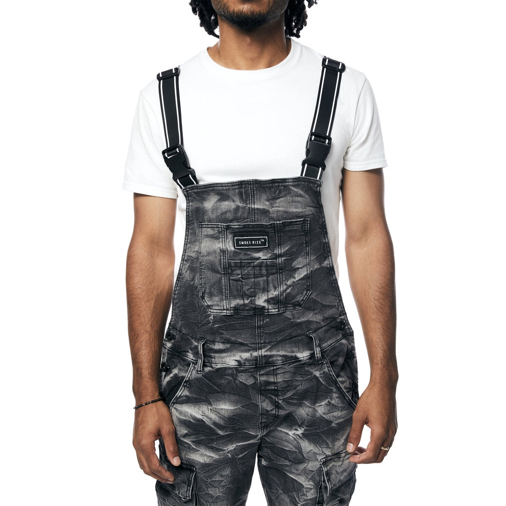 Smoke Rise Stacked Utility Denim Overalls - Gail Black