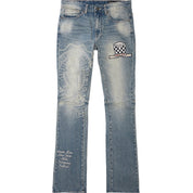 Smoke Rise Varsity Denim Jeans - Canal Blue