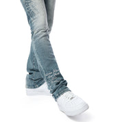 Smoke Rise Varsity Denim Jeans - Canal Blue