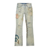 Stencil And Graffiti Denim Jeans - Ombre Blue