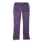 Frayed Stacked Pigment Dyed Pants - Purple