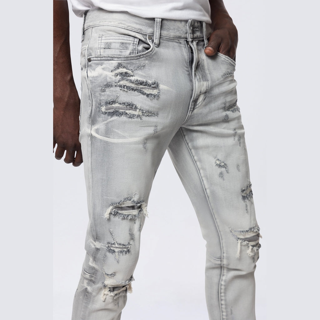 Smoke Rise Slim Vintage Washed Jeans - Breezy Grey