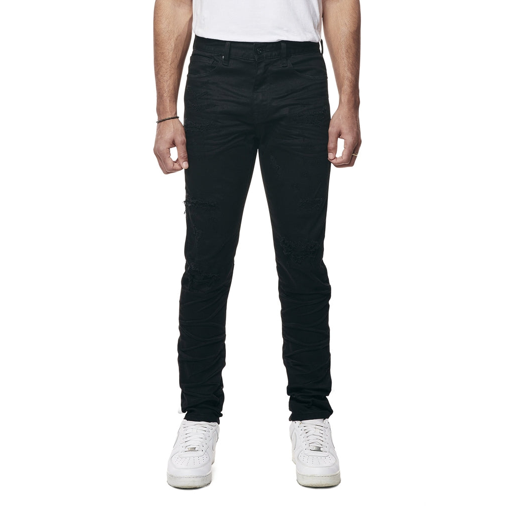 Smoke Rise Vintage Washed Slim Denim Jeans - Jet Black