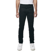 Smoke Rise Vintage Washed Slim Denim Jeans - Jet Black