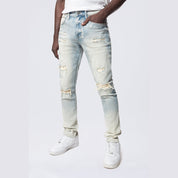 Smoke Rise Slim Vintage Washed Jeans - Ombre Blue