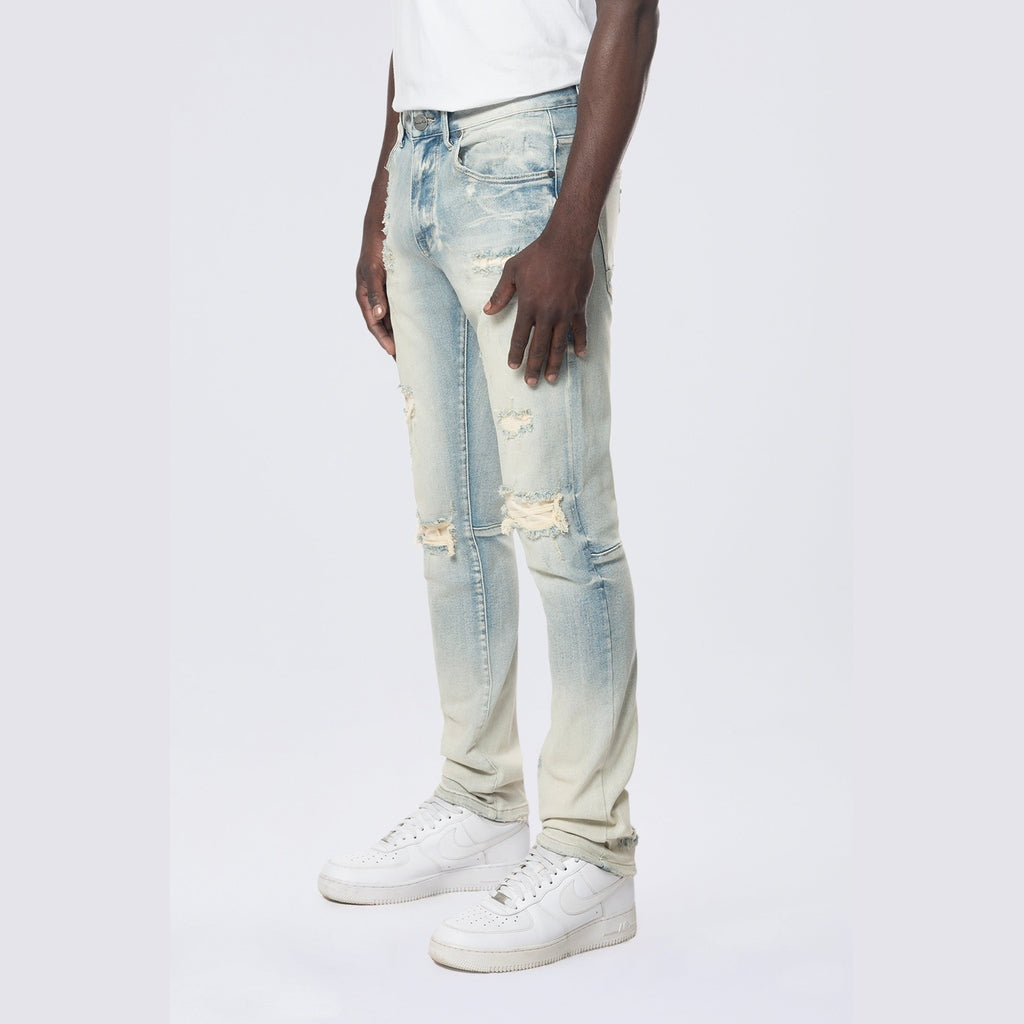 Smoke Rise Slim Vintage Washed Jeans - Ombre Blue