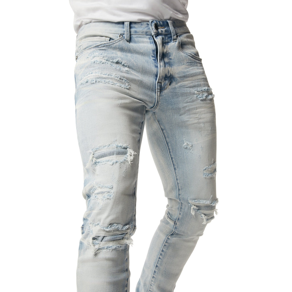 Smoke Rise Vintage Washed Slim Denim Jeans - Santorini Blue