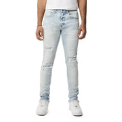 Smoke Rise Vintage Washed Slim Denim Jeans - Santorini Blue