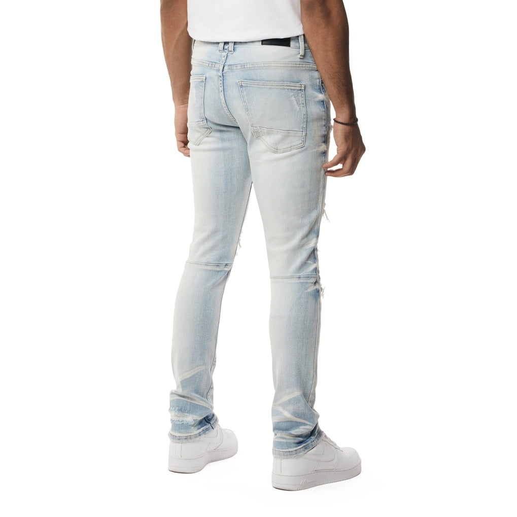 Smoke Rise Vintage Washed Slim Denim Jeans - Santorini Blue