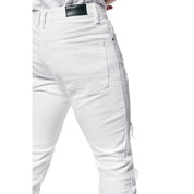 Smoke Rise Vintage Washed Slim Denim Jeans - White