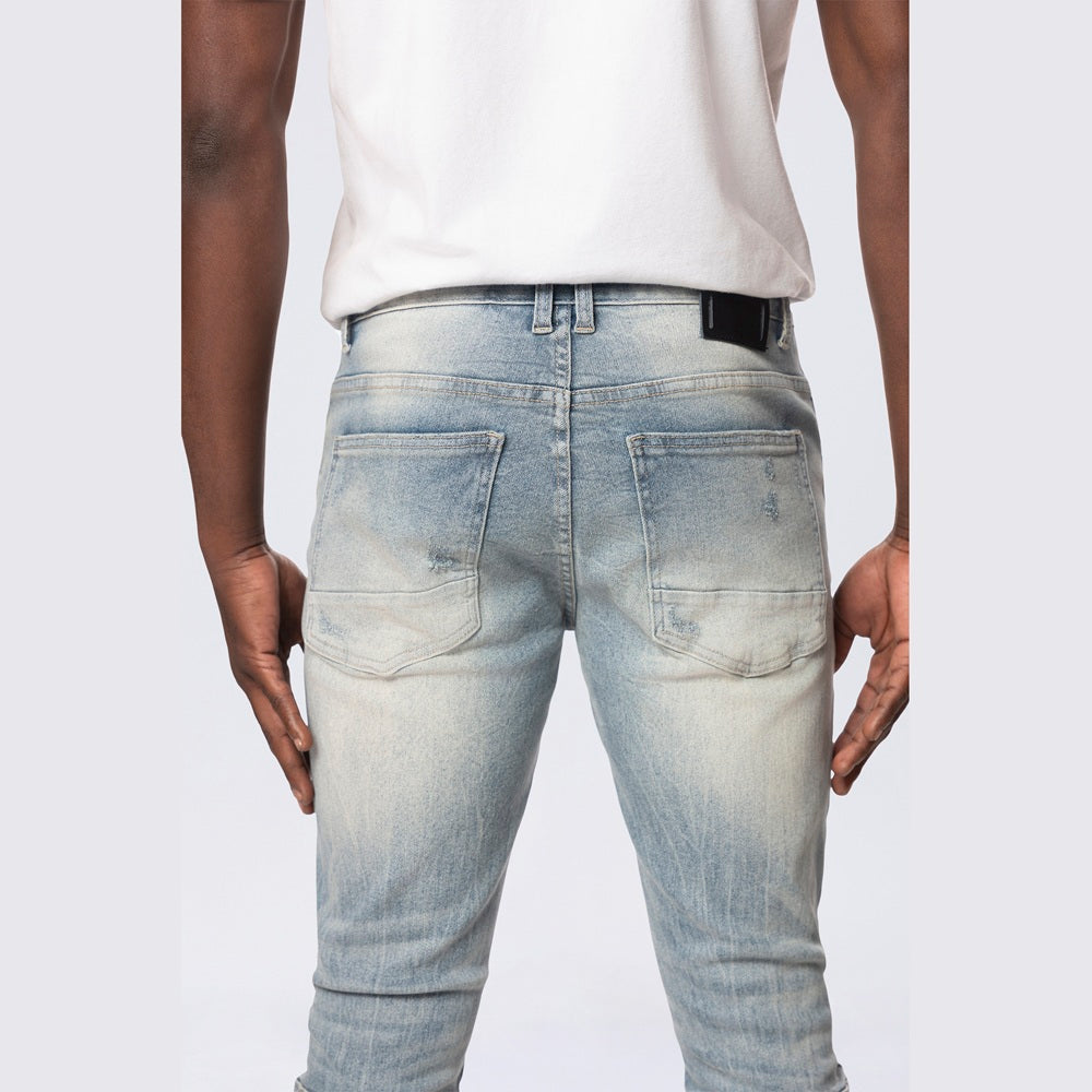Slim Tapered Vintage Washed Jeans - Bergen Blue