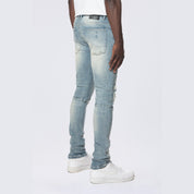 Slim Tapered Vintage Washed Jeans - Bergen Blue