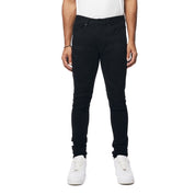 Smoke Rise Vintage Washed Slim Tapered Denim Jeans - Jet Black