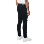 Smoke Rise Vintage Washed Slim Tapered Denim Jeans - Jet Black