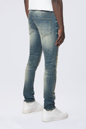 Slim Tapered Vintage Washed Jeans - Village Blue