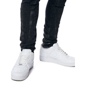 Smoke Rise Rooting Effect Slim Tapered Denim Jeans - Black Matrix