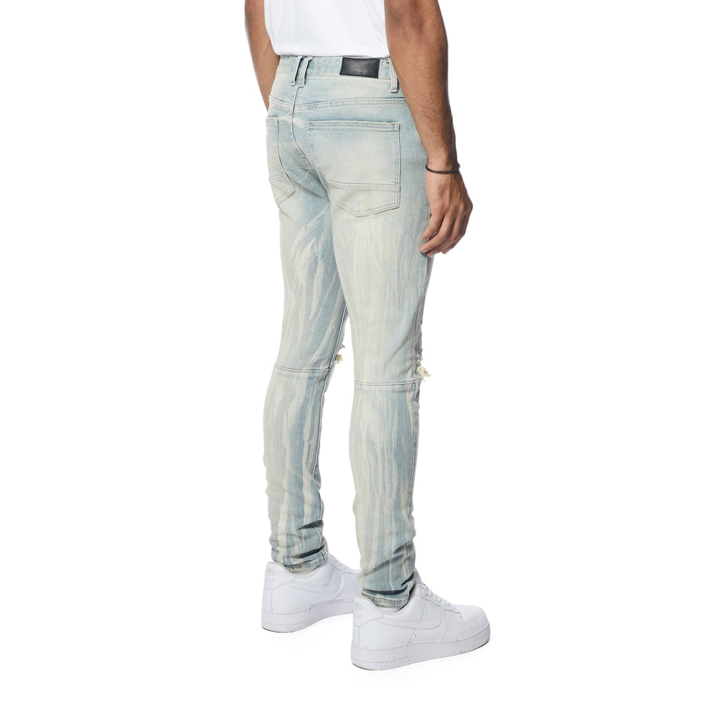 Smoke Rise Rooting Effect Slim Tapered Denim Jeans - Seville Blue