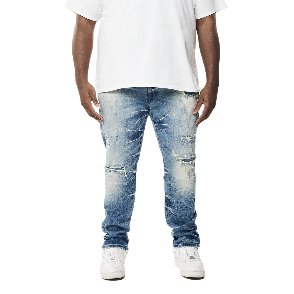 Smoke Rise Big and Tall Big and Tall - Wave Effect Denim Jeans - Clairmont Blue