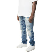 Smoke Rise Big and Tall Big and Tall - Wave Effect Denim Jeans - Clairmont Blue