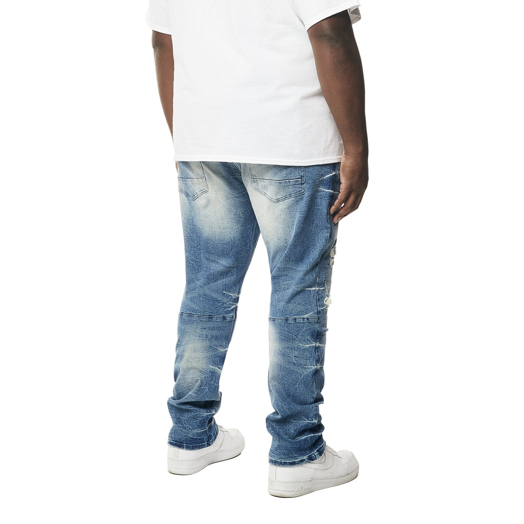 Smoke Rise Big and Tall Big and Tall - Wave Effect Denim Jeans - Clairmont Blue