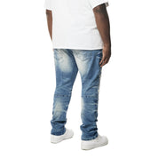 Smoke Rise Big and Tall Big and Tall - Wave Effect Denim Jeans - Clairmont Blue