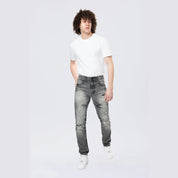 Smoke Rise Slim Wave Effect Jeans - Eris Grey
