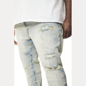 Smoke Rise Big and Tall Big and Tall - Wave Effect Denim Jeans - Leo Blue