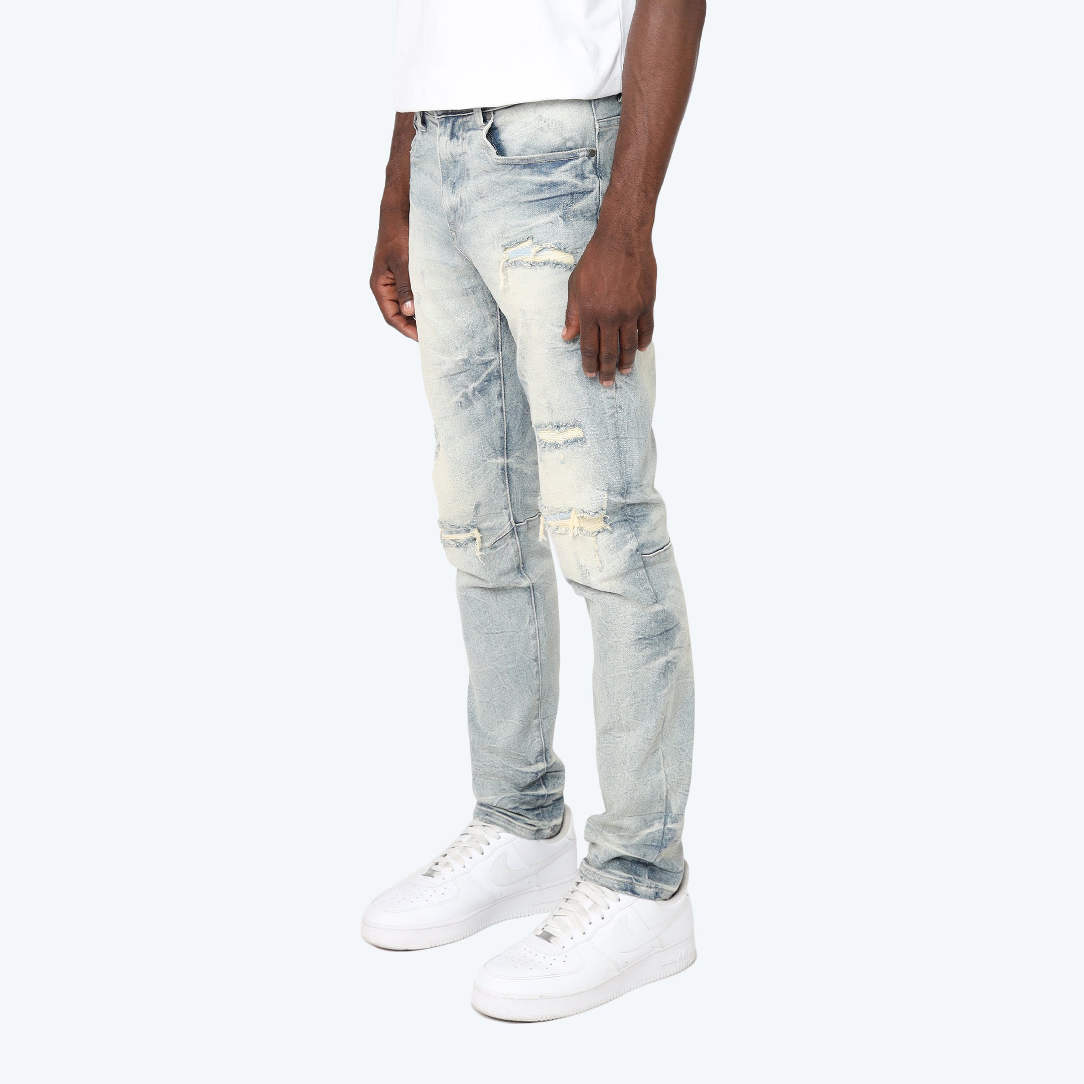 Slim Wave Effect Jeans - Maple Blue