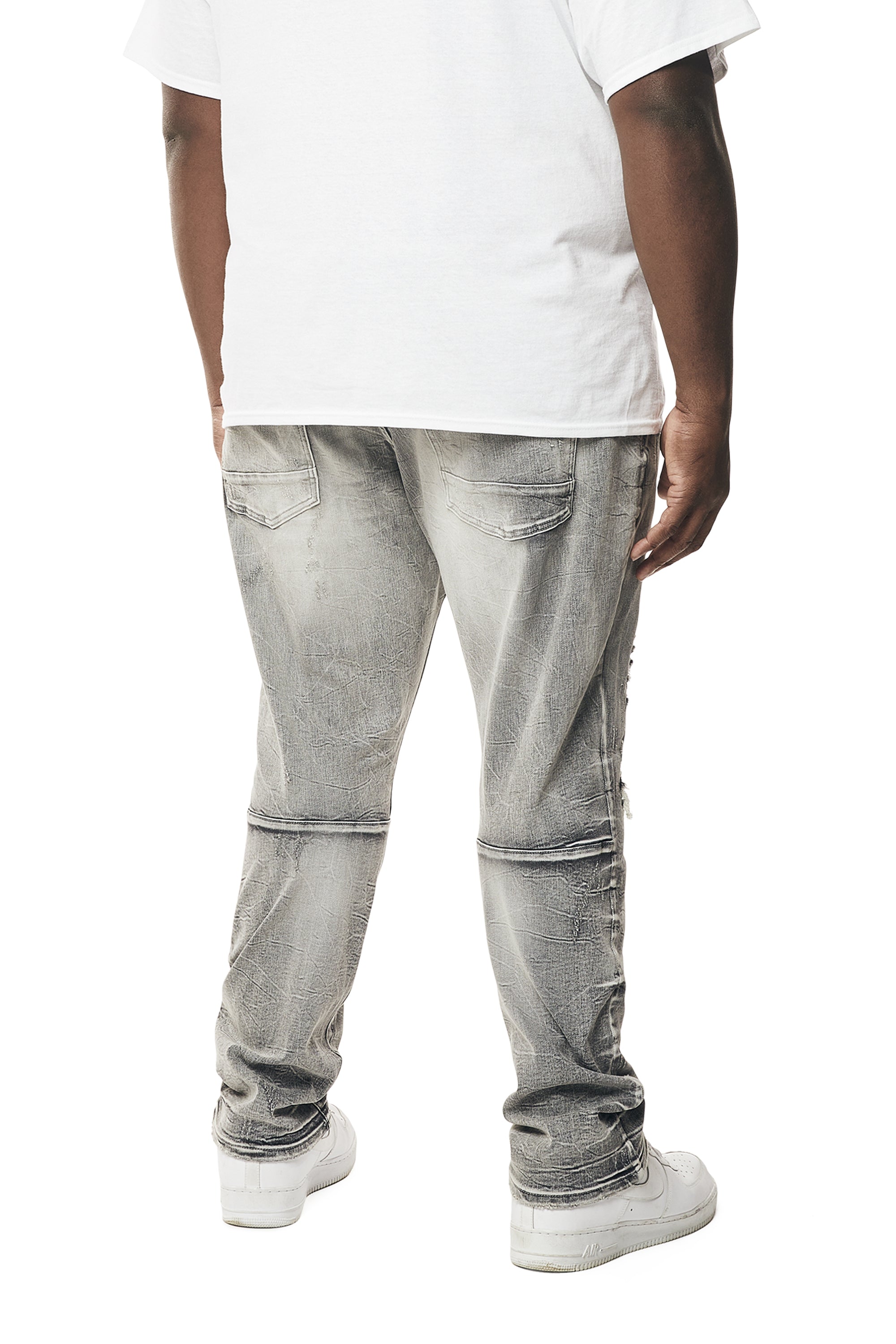 Big and Tall - Wave Effect Denim Jeans - Union Grey