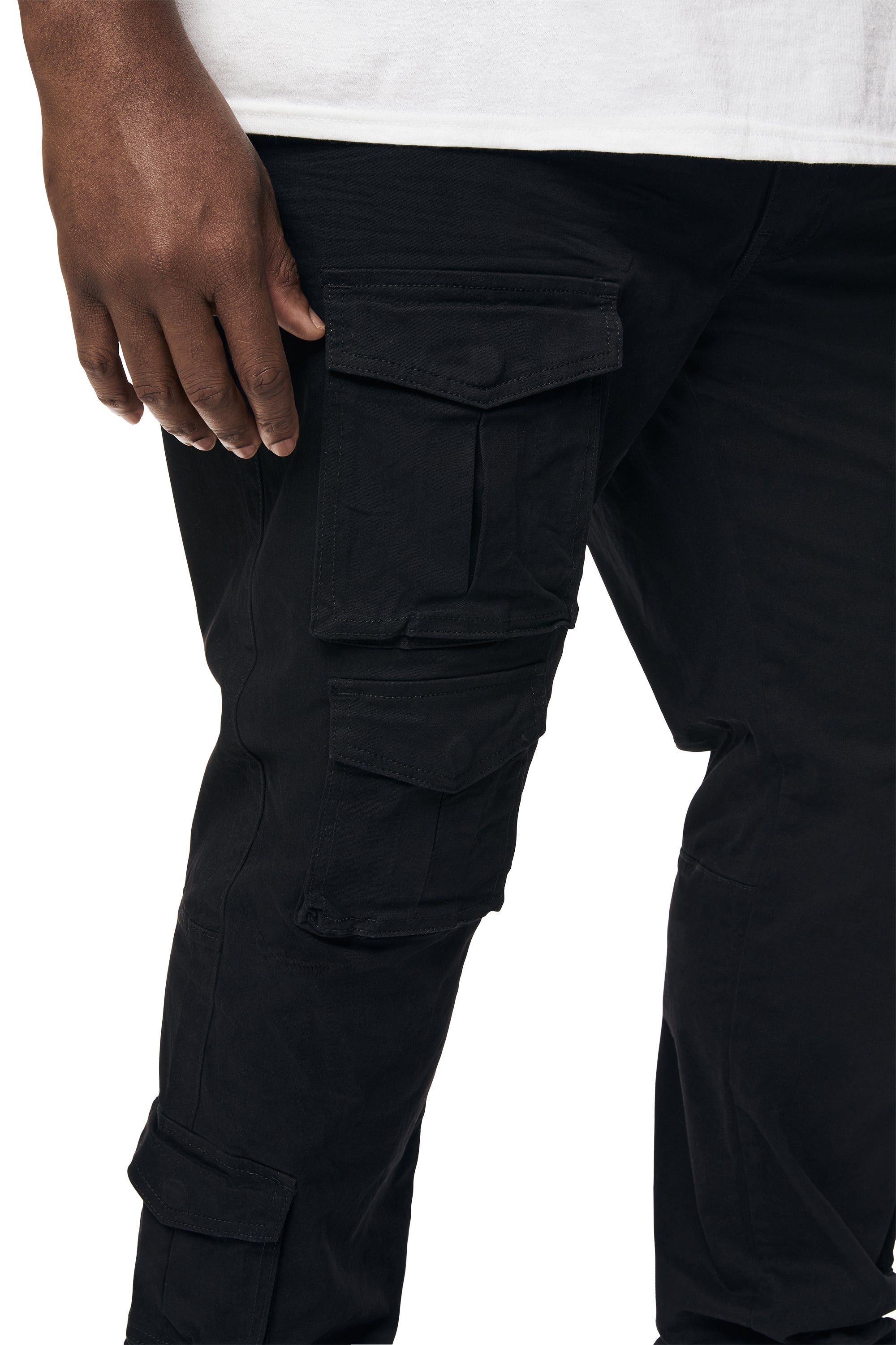 Big and Tall - 10 Pocket Twill Pants - Black