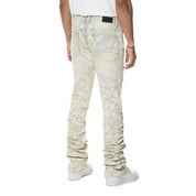 Smoke Rise Colored Lazy Stacked Lazy Stacked Flared Denim Jeans - Seafoam