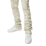 Smoke Rise Colored Lazy Stacked Lazy Stacked Flared Denim Jeans - Seafoam