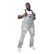 Smoke Rise Big and Tall Big and Tall - Utility Heavy Washed Denim Overalls - Industrial Blue