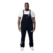 Smoke Rise Big and Tall Big and Tall - Utility Heavy Washed Denim Overalls - Jet Black