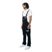 Smoke Rise Utility Heavy Washed Denim Overalls - Jet Black