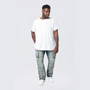 Big and Tall - Stacked Utility Multi Pocket Cargo Jeans - Village Blue