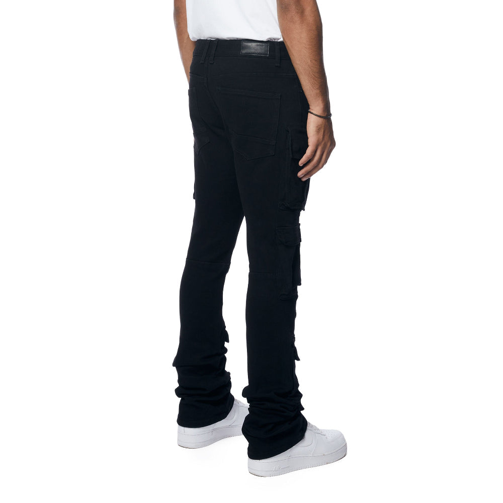 Stacked Utility Multi Pocket Jeans - Jet Black