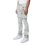 Smoke Rise Utility Multi Pocket Stacked Denim Jeans - Sunset Grey