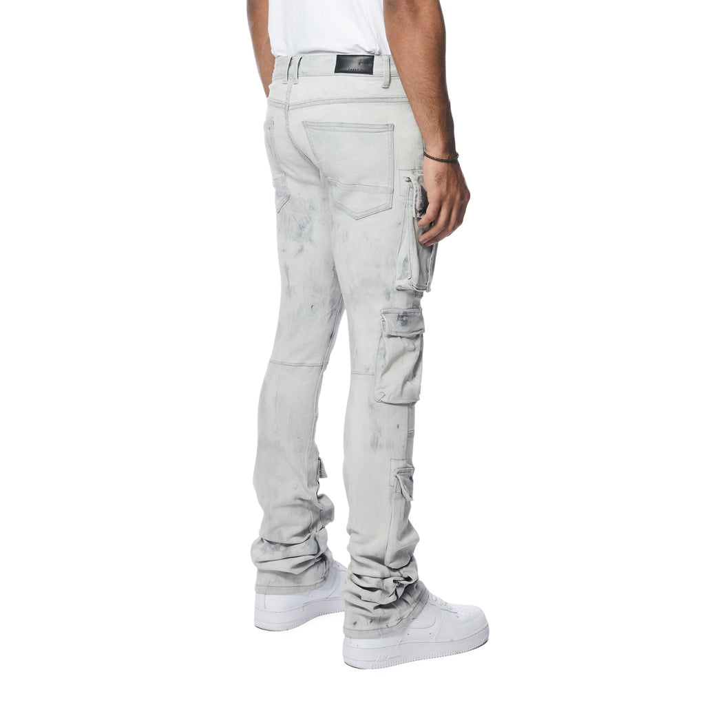 Smoke Rise Utility Multi Pocket Stacked Denim Jeans - Sunset Grey