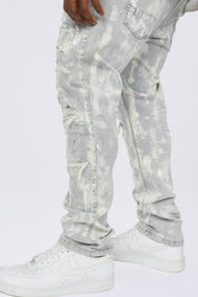 Big and Tall - Wash Heavy Rip & Repair Jeans - Confetti Grey