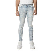 Smoke Rise Vertical Lightning Super Skinny Jeans - Montauk Blue