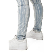 Smoke Rise Vertical Lightning Super Skinny Jeans - Montauk Blue